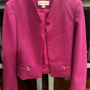 Calvin Klein Women's Fuchsia Textured Blazer